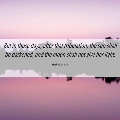 Picture 06 - Mark 13:24 ASV - But in those days, after that tribulation, the - Bible Verse Picture