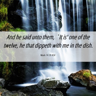 Picture 06 - Mark 14:20 ASV - And he said unto them, `It is' one of the twelve, - Bible Verse Picture