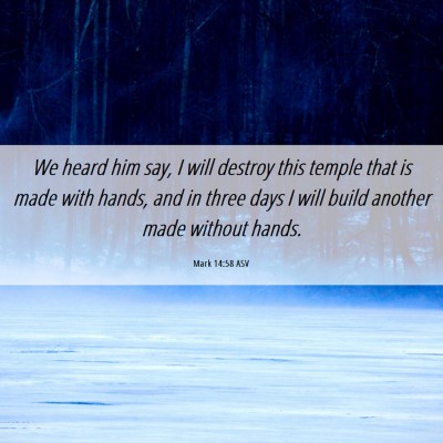 Picture 06 - Mark 14:58 ASV - We heard him say, I will destroy this temple that - Bible Verse Picture