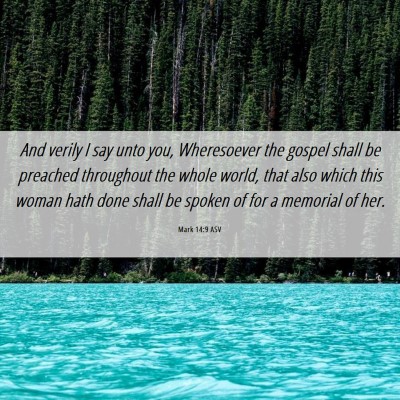 Picture 06 - Mark 14:9 ASV - And verily I say unto you, Wheresoever the gospel - Bible Verse Picture