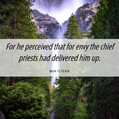 Picture 06 - Mark 15:10 ASV - For he perceived that for envy the chief priests - Bible Verse Picture