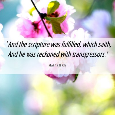 Picture 06 - Mark 15:28 ASV - `And the scripture was fulfilled, which saith, - Bible Verse Picture