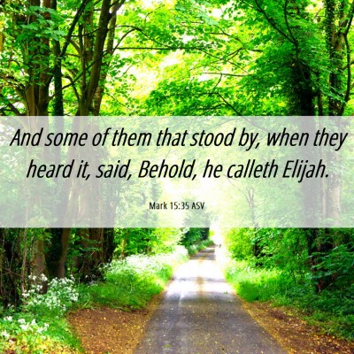Picture 06 - Mark 15:35 ASV - And some of them that stood by, when they heard - Bible Verse Picture