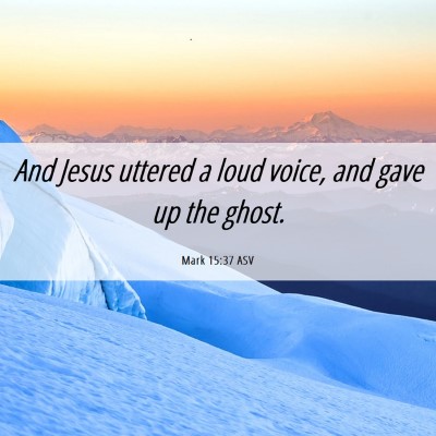 Picture 06 - Mark 15:37 ASV - And Jesus uttered a loud voice, and gave up the - Bible Verse Picture