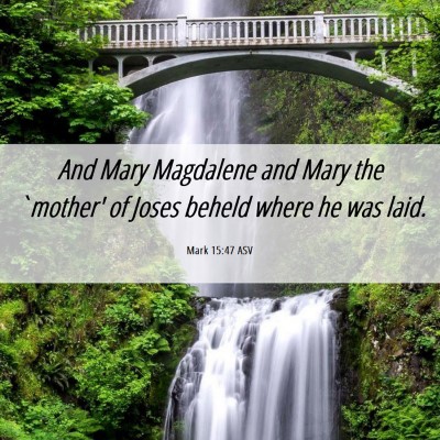 Picture 06 - Mark 15:47 ASV - And Mary Magdalene and Mary the `mother' of Joses - Bible Verse Picture