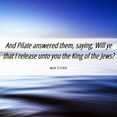 Picture 06 - Mark 15:9 ASV - And Pilate answered them, saying, Will ye that I - Bible Verse Picture