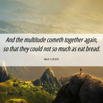Picture 06 - Mark 3:20 ASV - And the multitude cometh together again, so that - Bible Verse Picture
