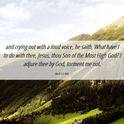 Picture 06 - Mark 5:7 ASV - and crying out with a loud voice, he saith, What - Bible Verse Picture