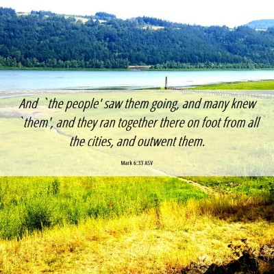Picture 06 - Mark 6:33 ASV - And `the people' saw them going, and many knew - Bible Verse Picture