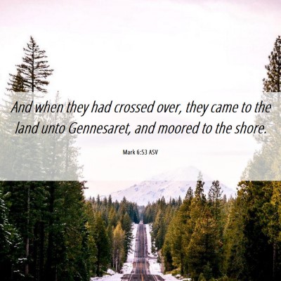 Picture 06 - Mark 6:53 ASV - And when they had crossed over, they came to the - Bible Verse Picture
