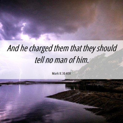 Picture 06 - Mark 8:30 ASV - And he charged them that they should tell no man - Bible Verse Picture