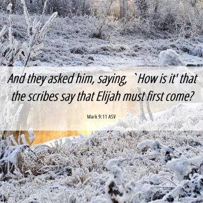 Picture 06 - Mark 9:11 ASV - And they asked him, saying, `How is it' that the - Bible Verse Picture