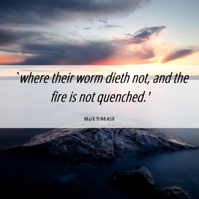 Picture 06 - Mark 9:44 ASV - `where their worm dieth not, and the fire is not - Bible Verse Picture