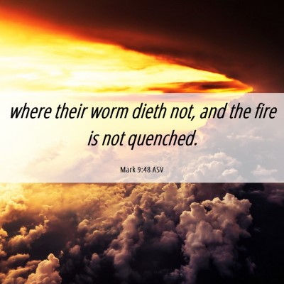 Picture 06 - Mark 9:48 ASV - where their worm dieth not, and the fire is not - Bible Verse Picture