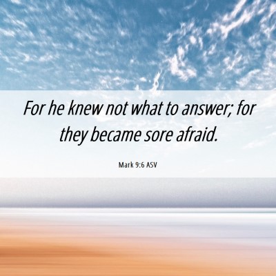 Picture 06 - Mark 9:6 ASV - For he knew not what to answer; for they became - Bible Verse Picture
