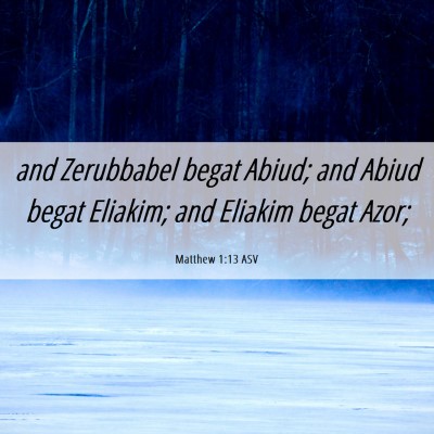 Picture 06 - Matthew 1:13 ASV - and Zerubbabel begat Abiud; and Abiud begat - Bible Verse Picture