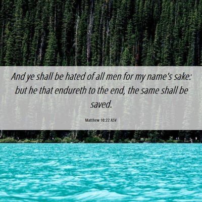 Picture 06 - Matthew 10:22 ASV - And ye shall be hated of all men for my name's - Bible Verse Picture