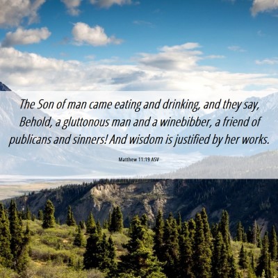 Picture 06 - Matthew 11:19 ASV - The Son of man came eating and drinking, and they - Bible Verse Picture