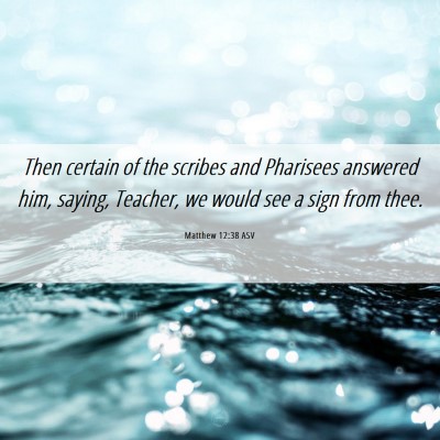 Picture 06 - Matthew 12:38 ASV - Then certain of the scribes and Pharisees - Bible Verse Picture