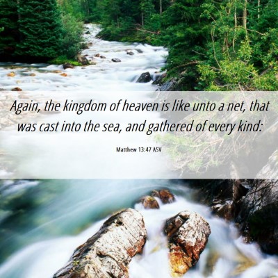 Picture 06 - Matthew 13:47 ASV - Again, the kingdom of heaven is like unto a net, - Bible Verse Picture