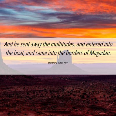 Picture 06 - Matthew 15:39 ASV - And he sent away the multitudes, and entered into - Bible Verse Picture