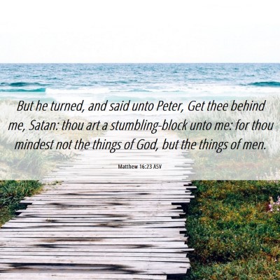 Picture 06 - Matthew 16:23 ASV - But he turned, and said unto Peter, Get thee - Bible Verse Picture