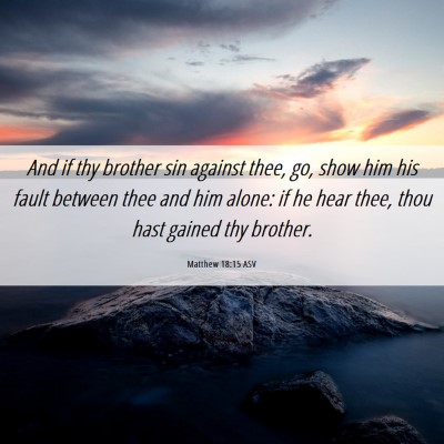 Picture 06 - Matthew 18:15 ASV - And if thy brother sin against thee, go, show him - Bible Verse Picture