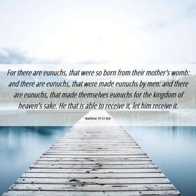 Picture 06 - Matthew 19:12 ASV - For there are eunuchs, that were so born from - Bible Verse Picture