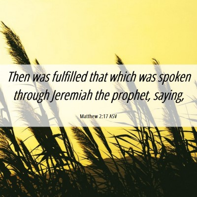 Picture 06 - Matthew 2:17 ASV - Then was fulfilled that which was spoken through - Bible Verse Picture