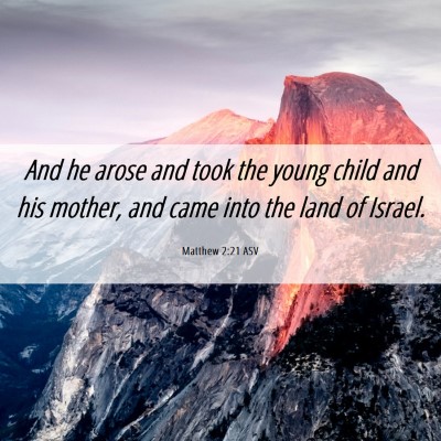 Picture 06 - Matthew 2:21 ASV - And he arose and took the young child and his - Bible Verse Picture