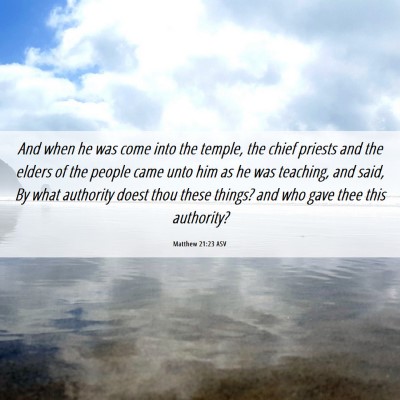 Picture 06 - Matthew 21:23 ASV - And when he was come into the temple, the chief - Bible Verse Picture