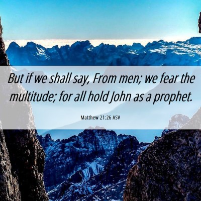 Picture 06 - Matthew 21:26 ASV - But if we shall say, From men; we fear the - Bible Verse Picture