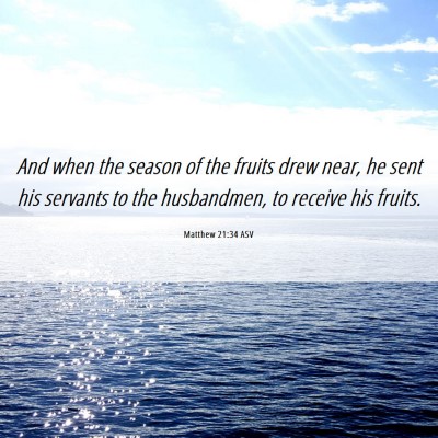 Picture 06 - Matthew 21:34 ASV - And when the season of the fruits drew near, he - Bible Verse Picture