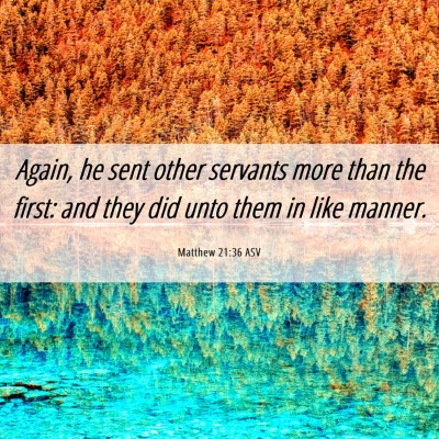 Picture 06 - Matthew 21:36 ASV - Again, he sent other servants more than the - Bible Verse Picture