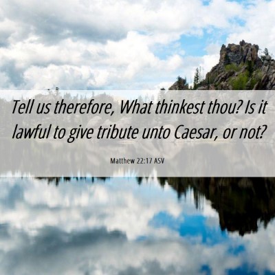 Picture 06 - Matthew 22:17 ASV - Tell us therefore, What thinkest thou? Is it - Bible Verse Picture