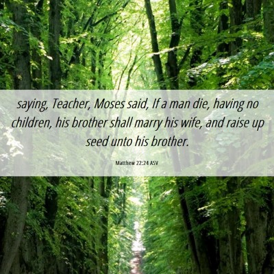 Picture 06 - Matthew 22:24 ASV - saying, Teacher, Moses said, If a man die, having - Bible Verse Picture