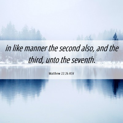 Picture 06 - Matthew 22:26 ASV - in like manner the second also, and the third, - Bible Verse Picture