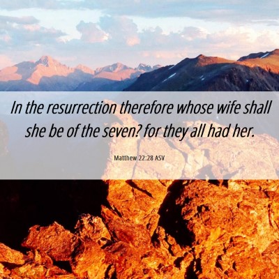 Picture 06 - Matthew 22:28 ASV - In the resurrection therefore whose wife shall - Bible Verse Picture