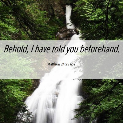 Picture 06 - Matthew 24:25 ASV - Behold, I have told you - Bible Verse Picture