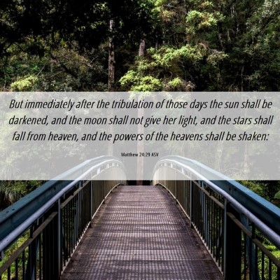 Picture 06 - Matthew 24:29 ASV - But immediately after the tribulation of those - Bible Verse Picture