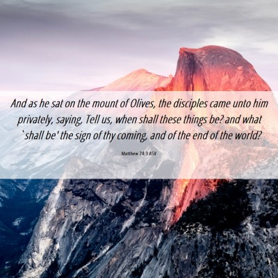 Picture 06 - Matthew 24:3 ASV - And as he sat on the mount of Olives, the - Bible Verse Picture