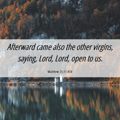 Picture 06 - Matthew 25:11 ASV - Afterward came also the other virgins, saying, - Bible Verse Picture