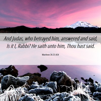 Picture 06 - Matthew 26:25 ASV - And Judas, who betrayed him, answered and said, - Bible Verse Picture