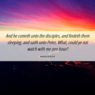 Picture 06 - Matthew 26:40 ASV - And he cometh unto the disciples, and findeth - Bible Verse Picture
