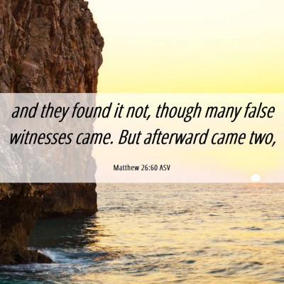 Picture 06 - Matthew 26:60 ASV - and they found it not, though many false - Bible Verse Picture