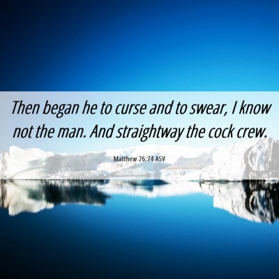 Picture 06 - Matthew 26:74 ASV - Then began he to curse and to swear, I know not - Bible Verse Picture