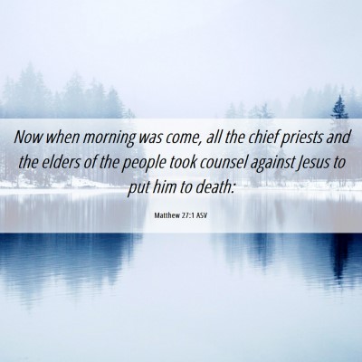 Picture 06 - Matthew 27:1 ASV - Now when morning was come, all the chief priests - Bible Verse Picture