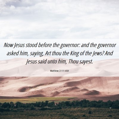 Picture 06 - Matthew 27:11 ASV - Now Jesus stood before the governor: and the - Bible Verse Picture
