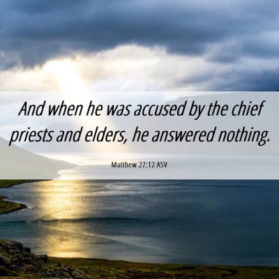 Picture 06 - Matthew 27:12 ASV - And when he was accused by the chief priests and - Bible Verse Picture