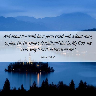 Picture 06 - Matthew 27:46 ASV - And about the ninth hour Jesus cried with a loud - Bible Verse Picture